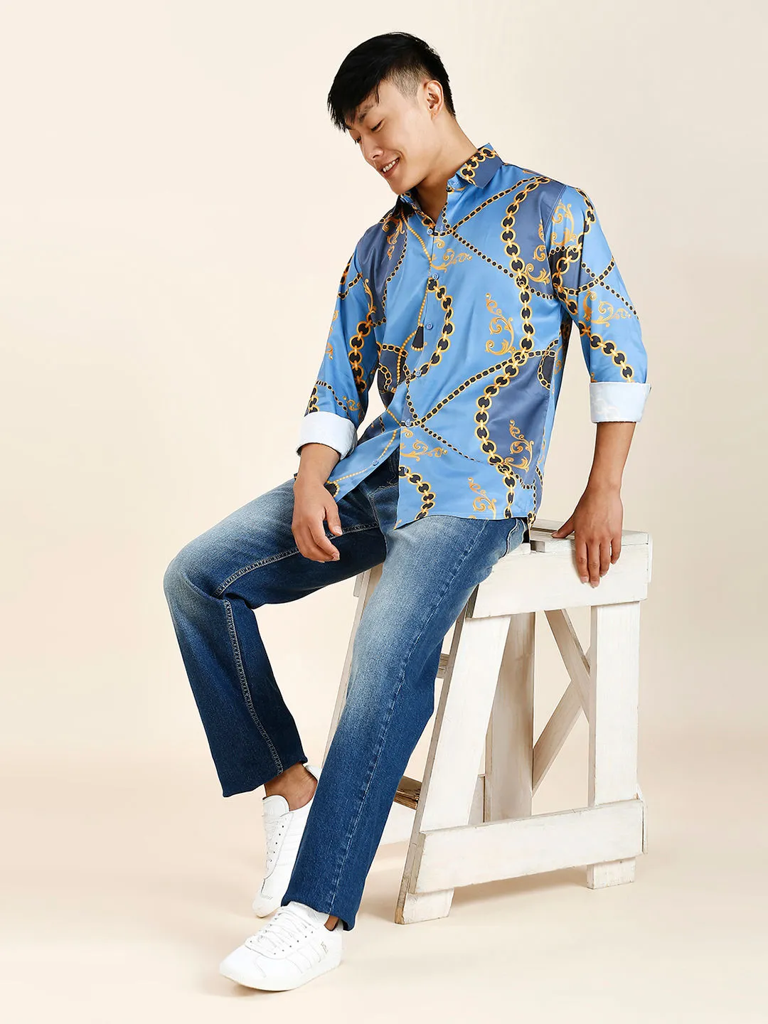 Stylish Pushpa 2 Abstract Printed Mens Shirt - Trendy Design for Casual Wear