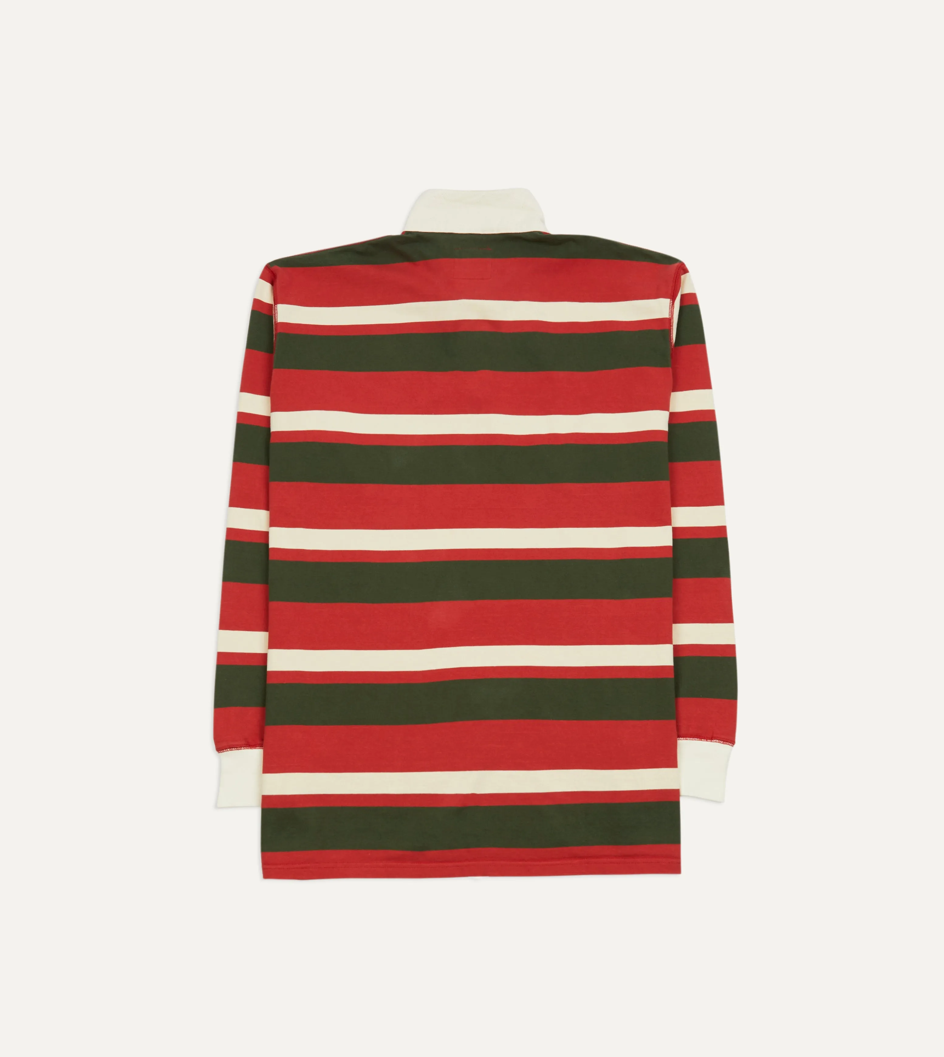 Red, Green and Ecru Stripe Cotton Rugby Shirt