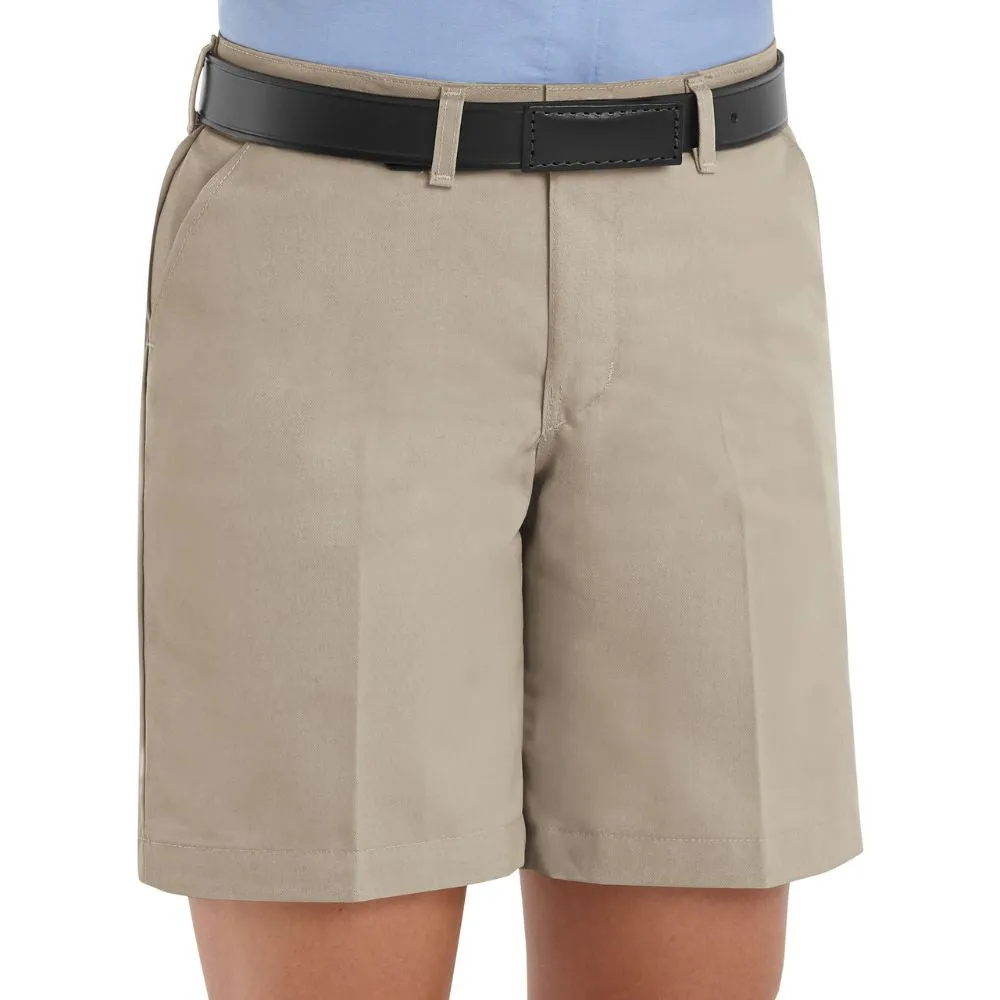 Red Kap Women's Plain Front Work Short - Tan