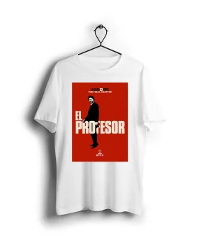 Red Professor La Casa De Papel X Ravin X Hippo - Digital Graphics Basic T-shirt White