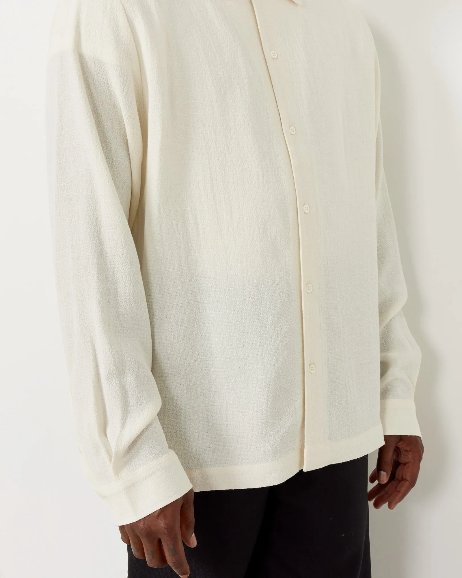 Sense Shirt in Off White Crepe