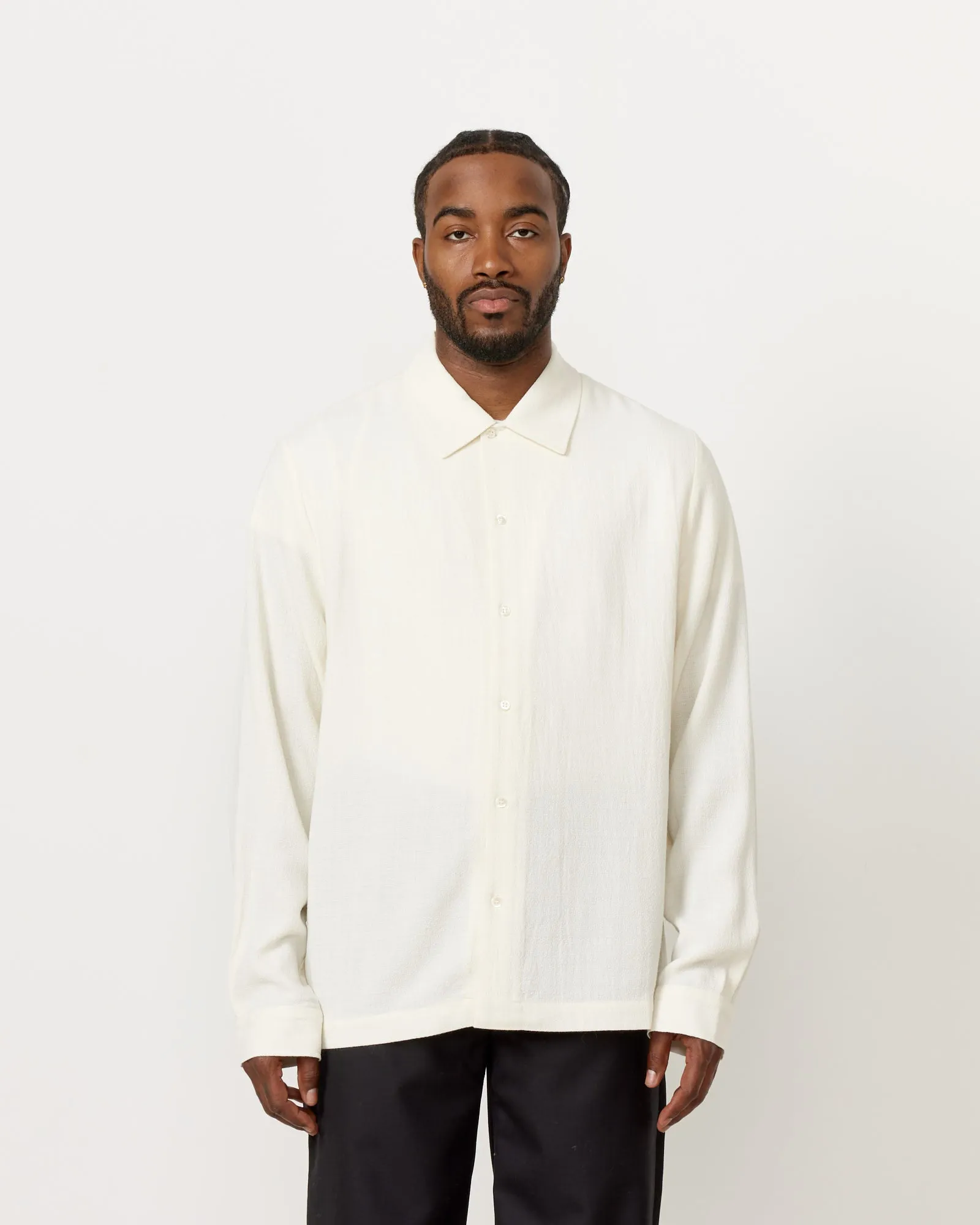 Sense Shirt in Off White Crepe