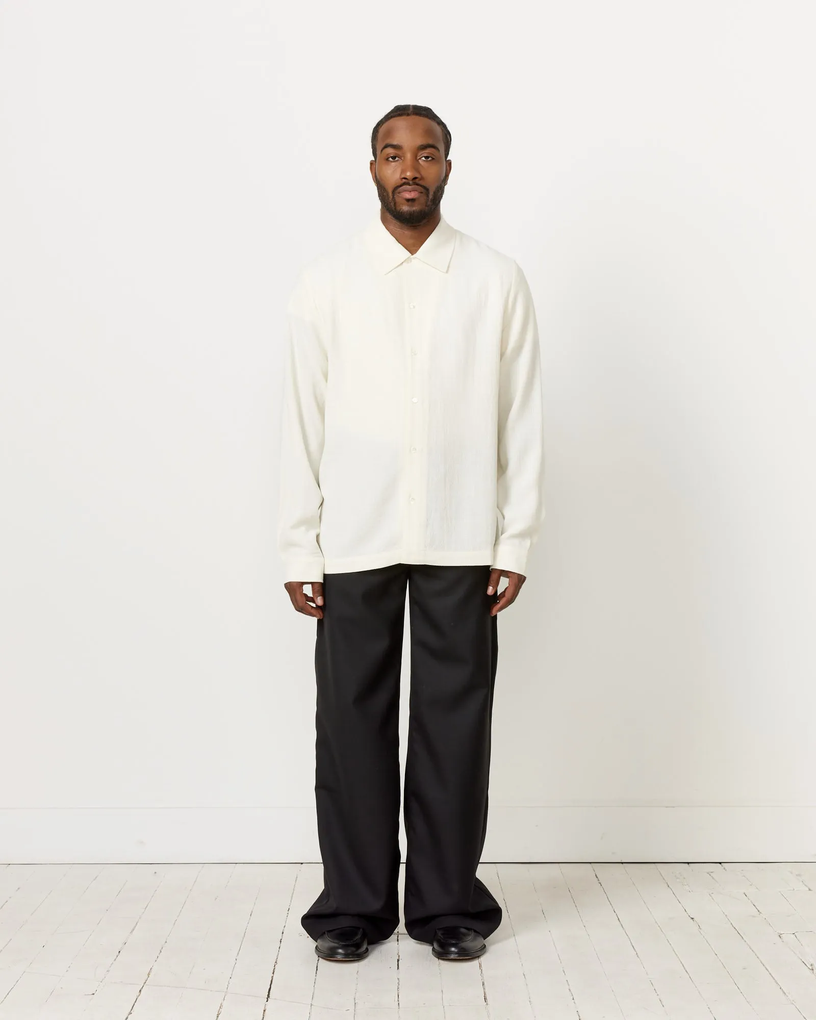 Sense Shirt in Off White Crepe