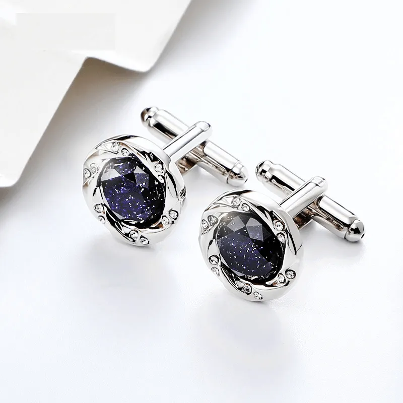 Simple Star Stone Men's French Swank Cufflinks