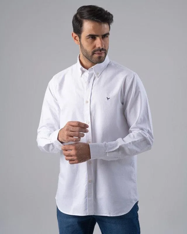 SLIM-FIT OXFORD SHIRT  - WHITE