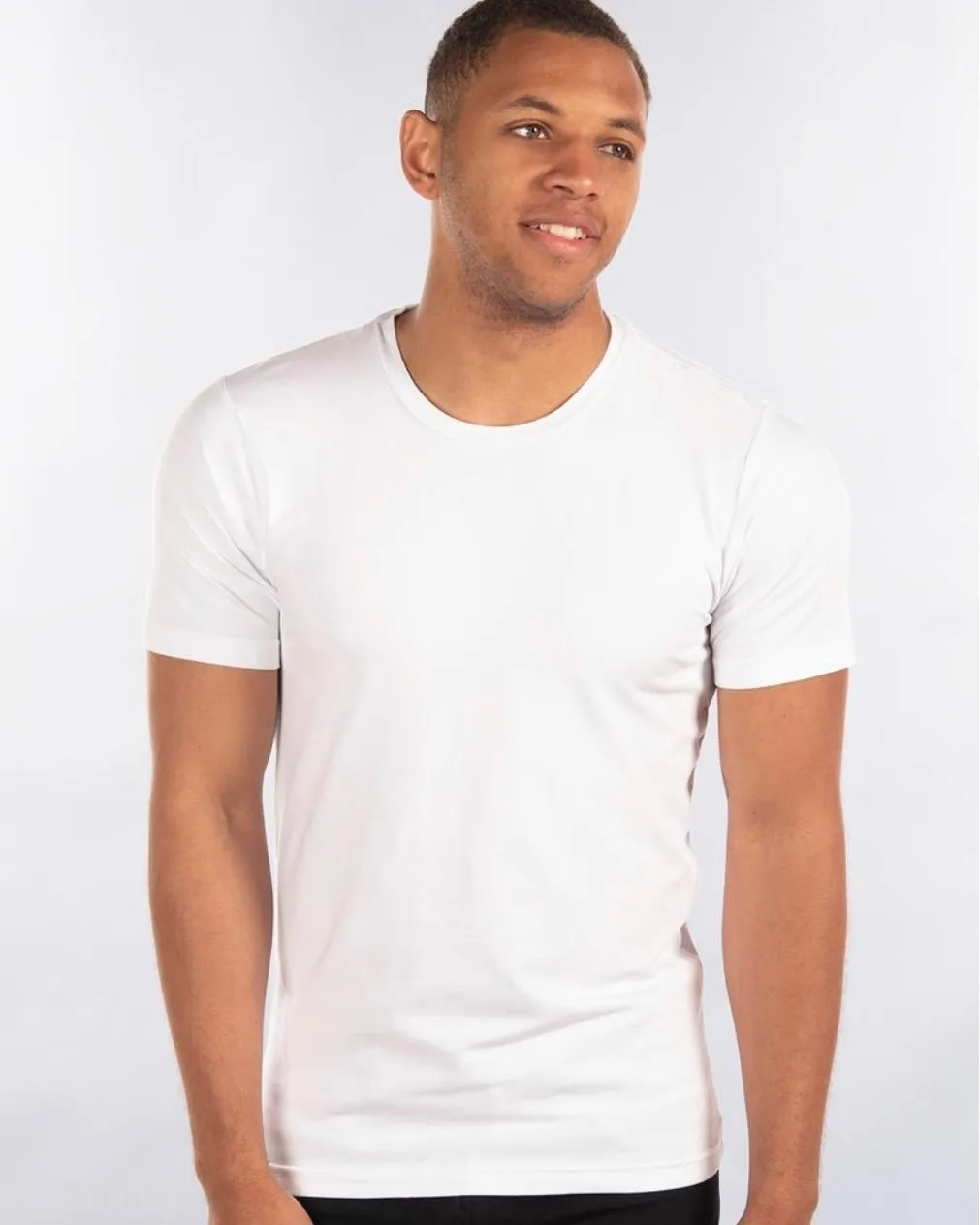 Solid Color Slim-Fit Crewneck Tee