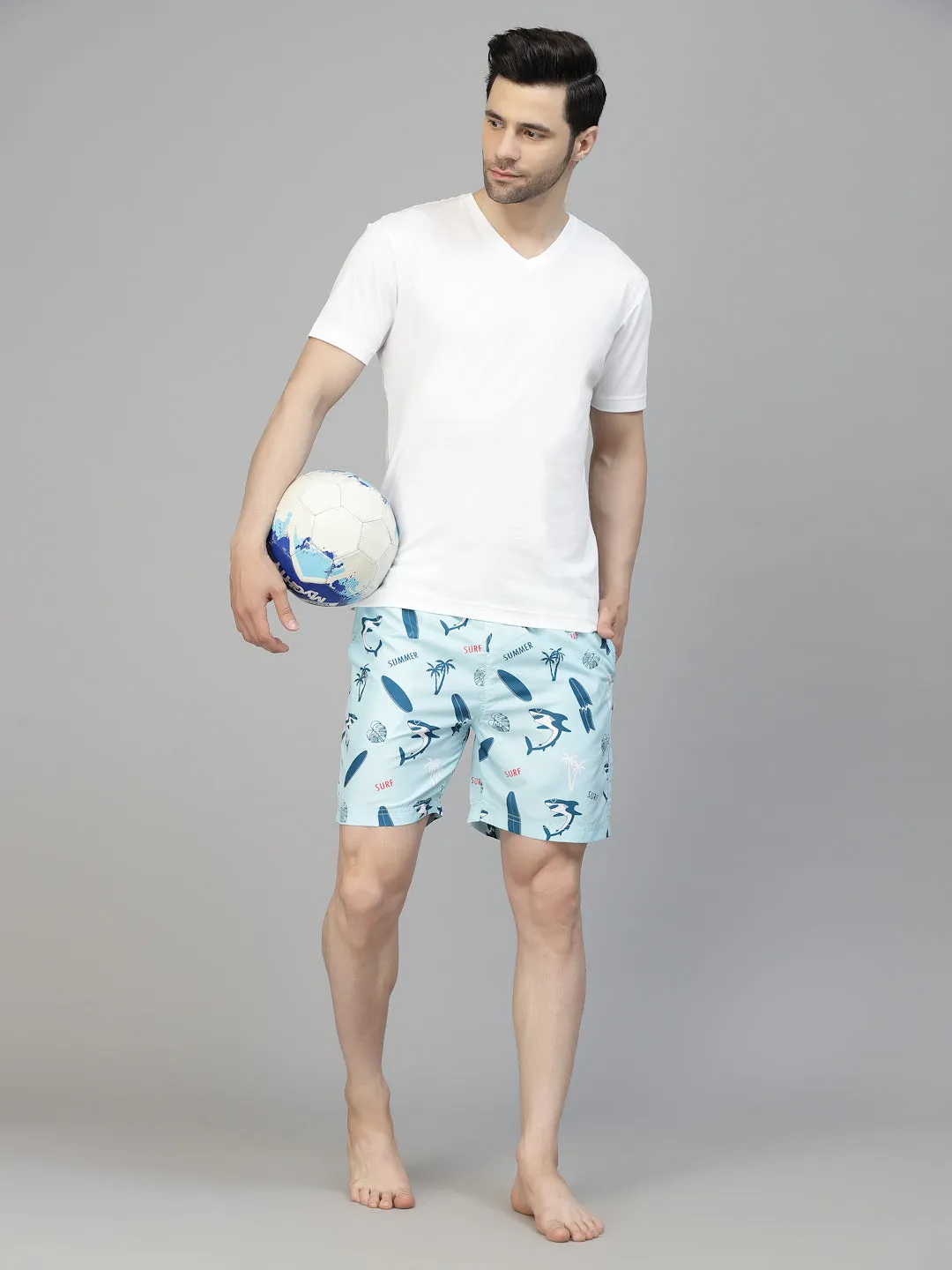 Style Quotient Men Multi Color Marine Printed Polyester Swim Short