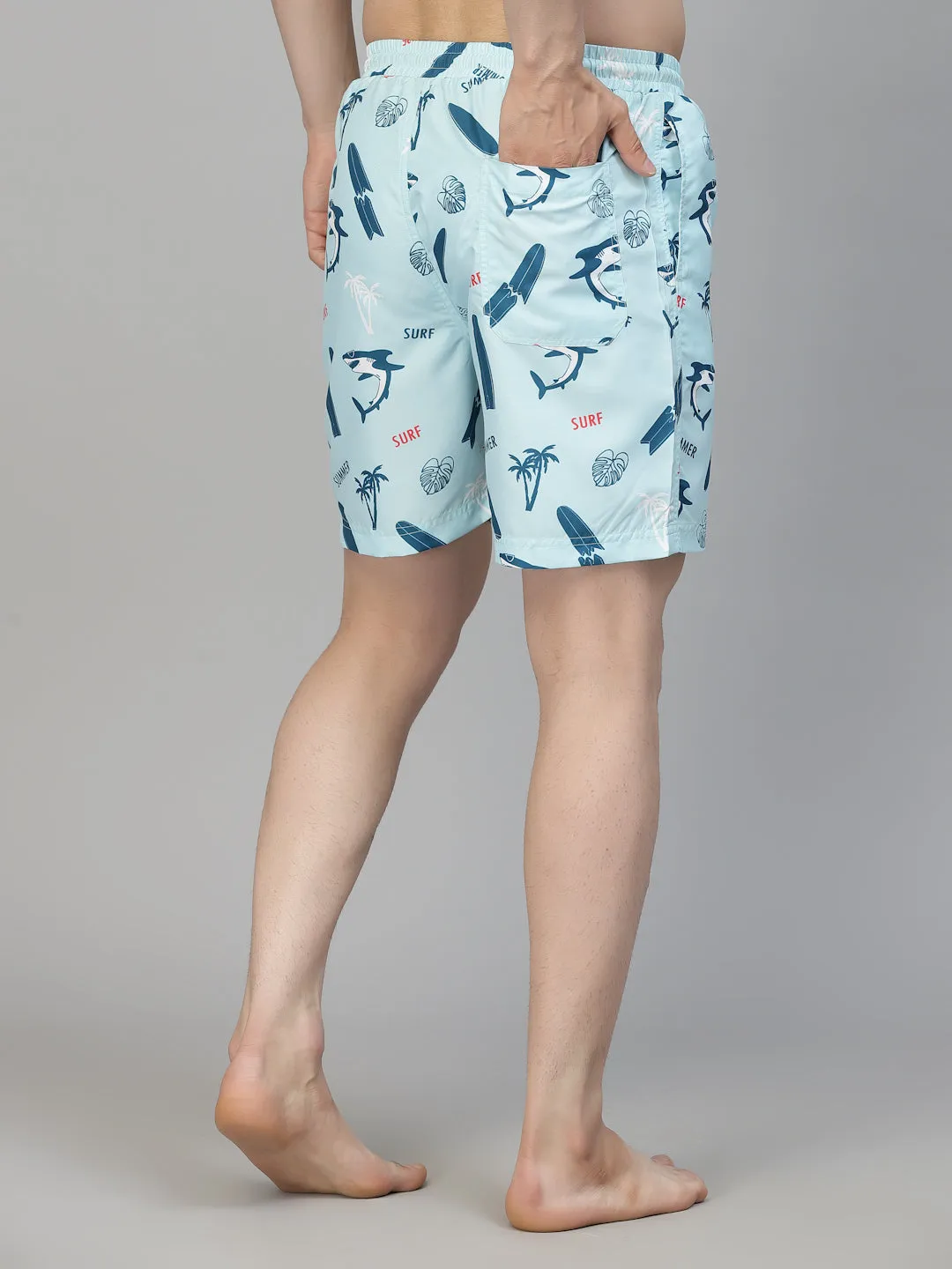 Style Quotient Men Multi Color Marine Printed Polyester Swim Short