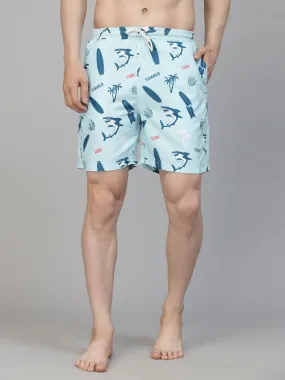 Style Quotient Men Multi Color Marine Printed Polyester Swim Short