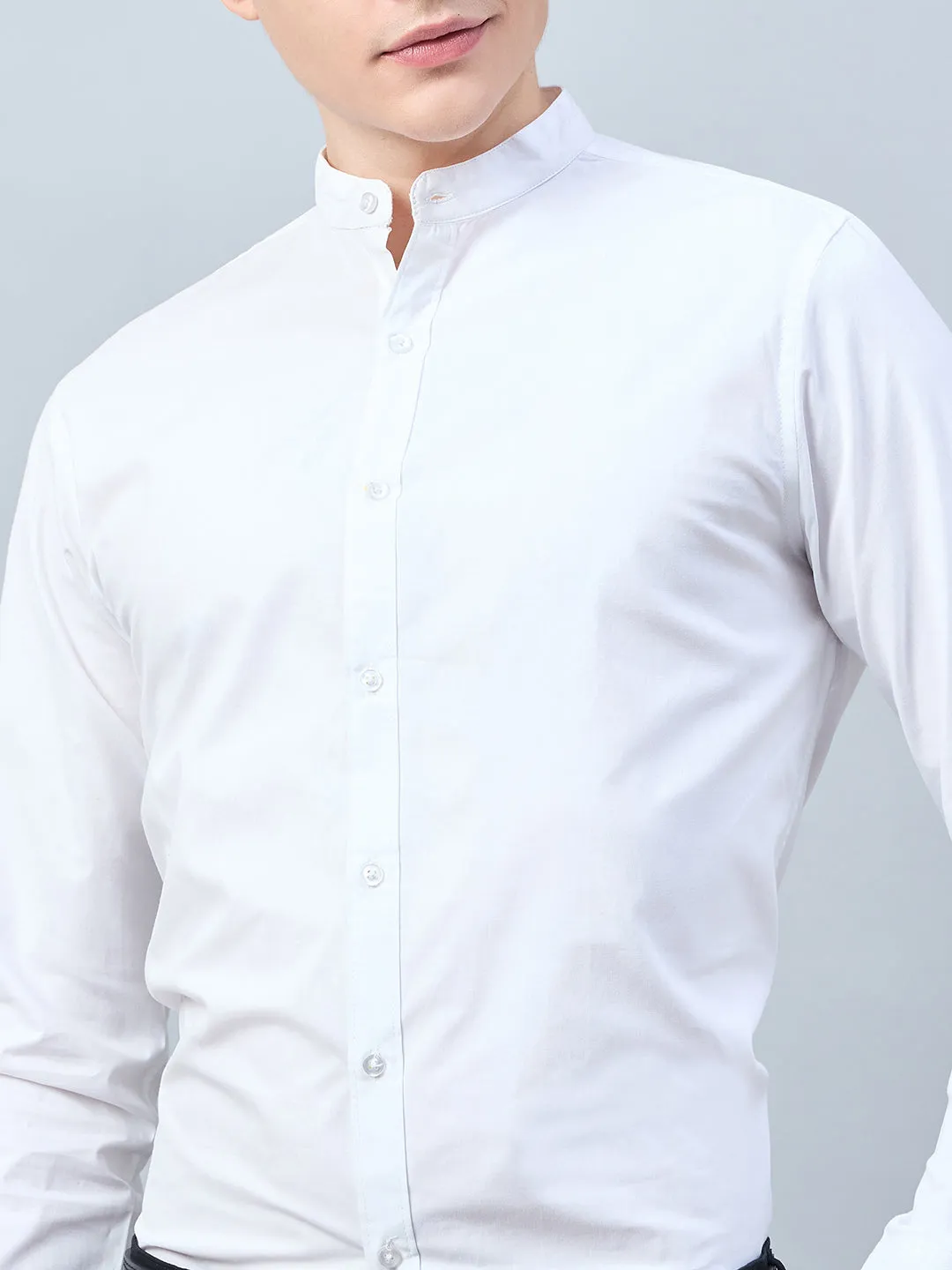 Style Quotient Men White Cotton Solid Formal Shirt