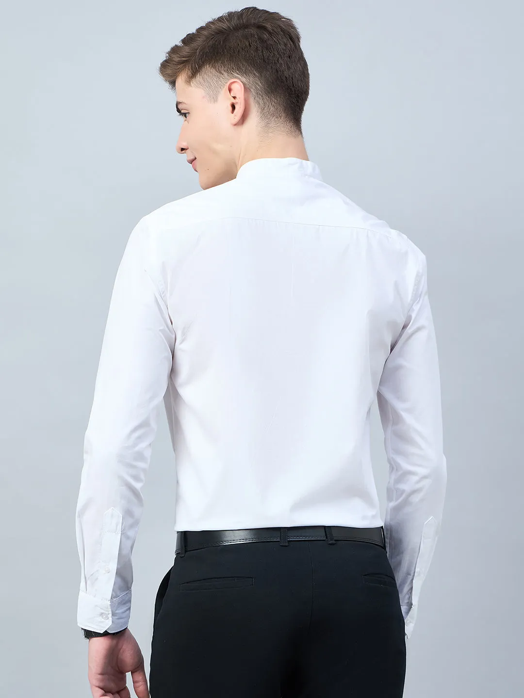 Style Quotient Men White Cotton Solid Formal Shirt