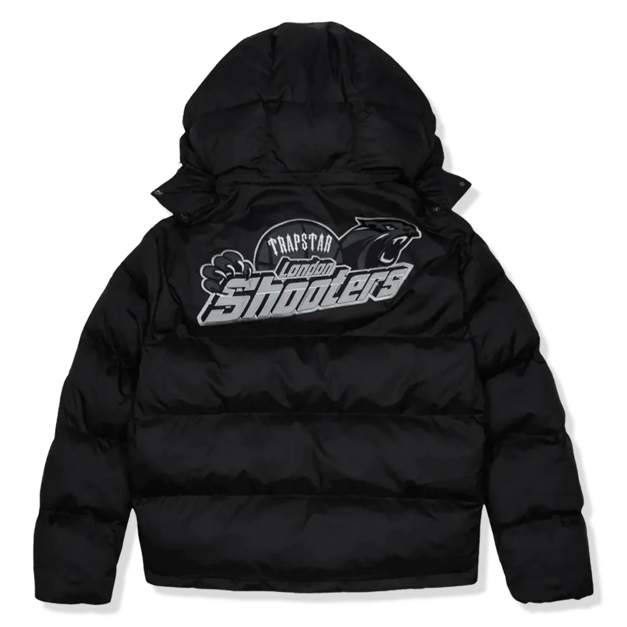 Trapstar Shooters Reflective Hooded Puffer Black Jacket