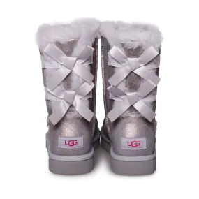 UGG Bailey Bow Glisten Metallic Grey Boots - Women's