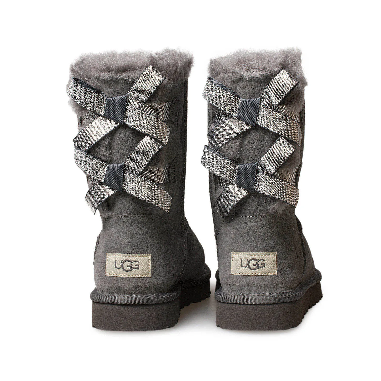 UGG Bailey Bow Sparkler Charcoal Boots - Women's