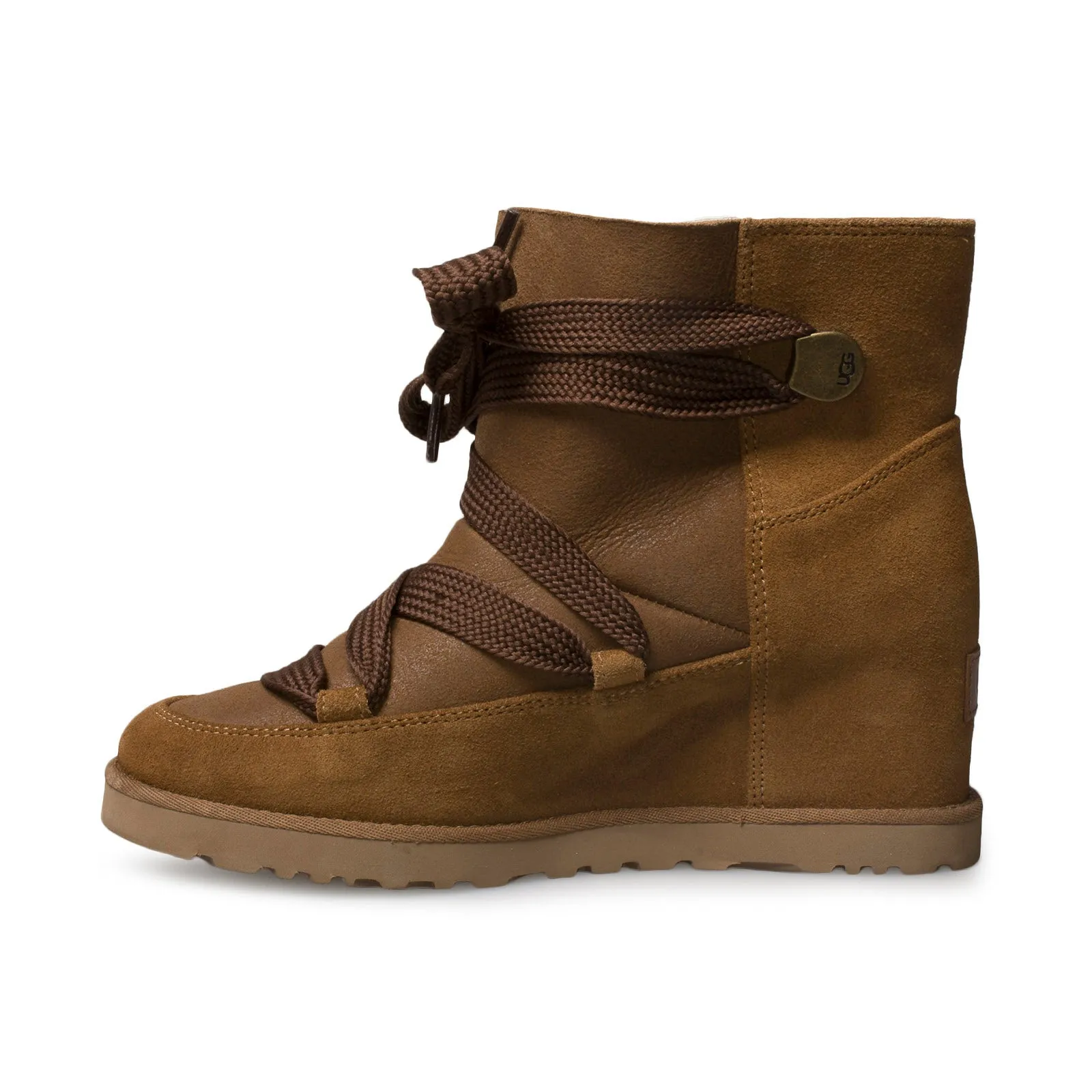 UGG Classic Femme Lace Up Chestnut Boots - Women's