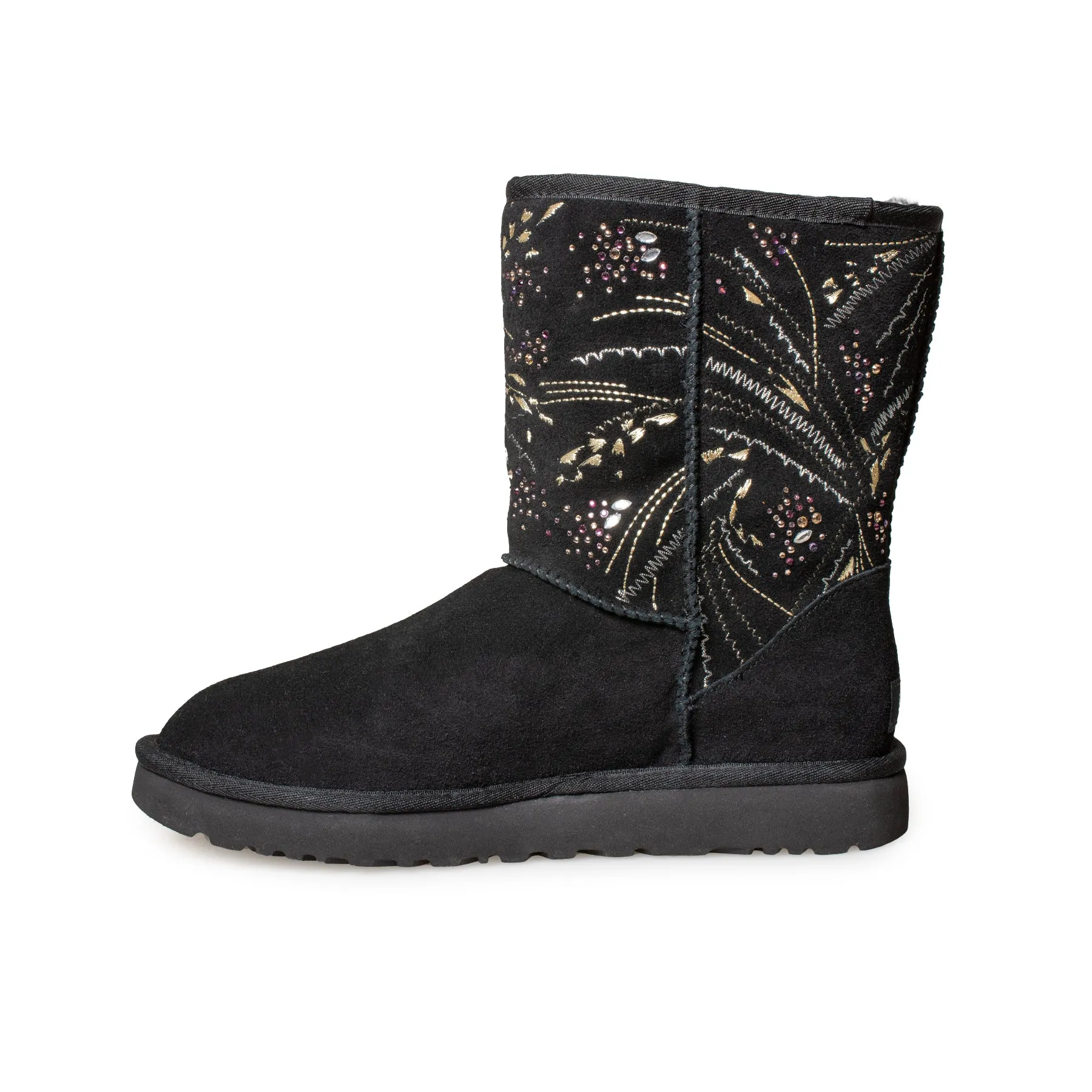 UGG Classic Short Gold Burst Black Boots - Women's