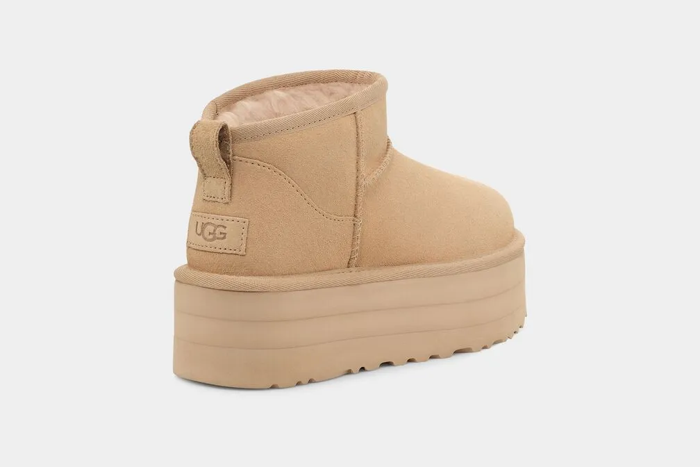 UGG Classic Ultra Mini Platform Driftwood Boots - Women's