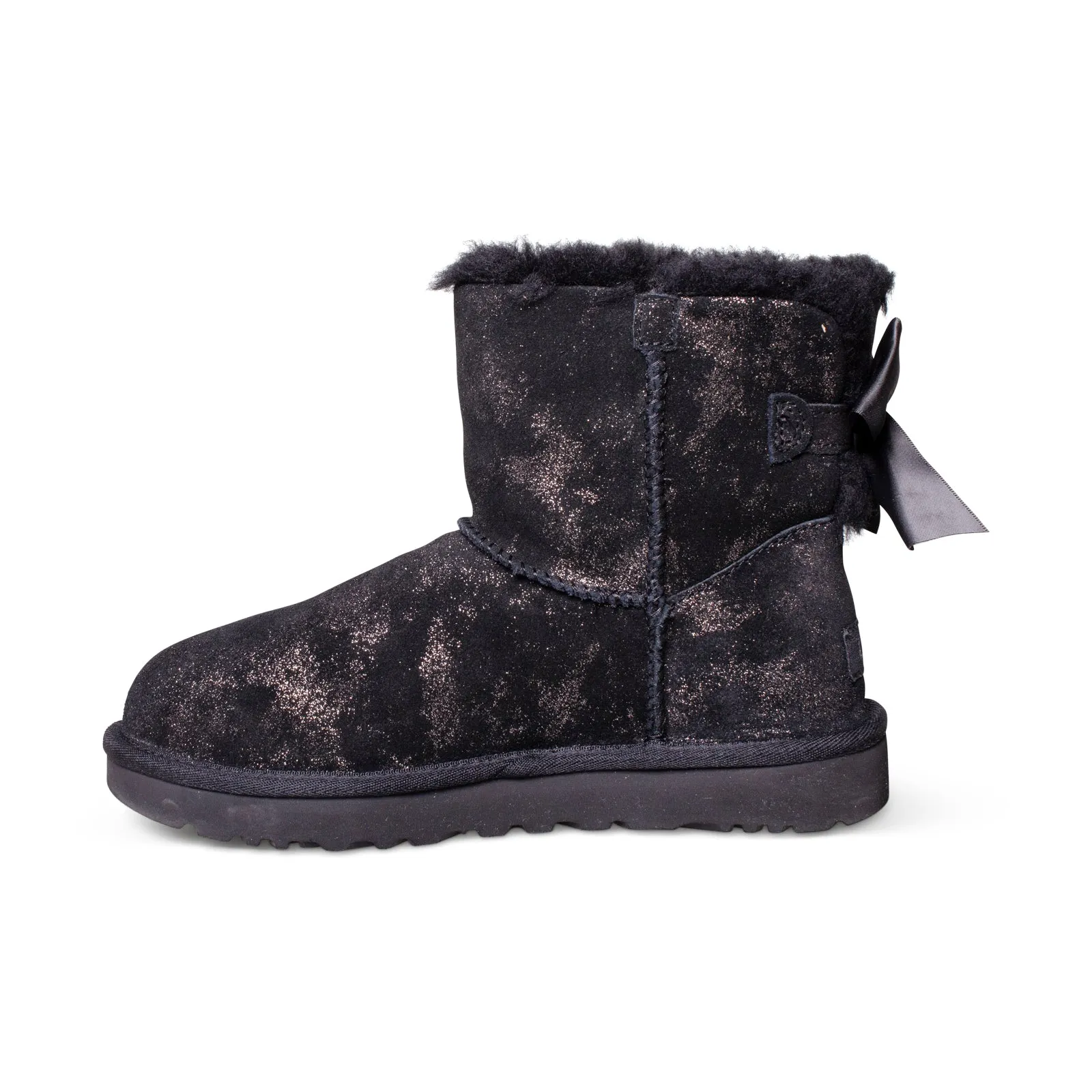 UGG Mini Bailey Bow Glimmer Black Boots - Women's