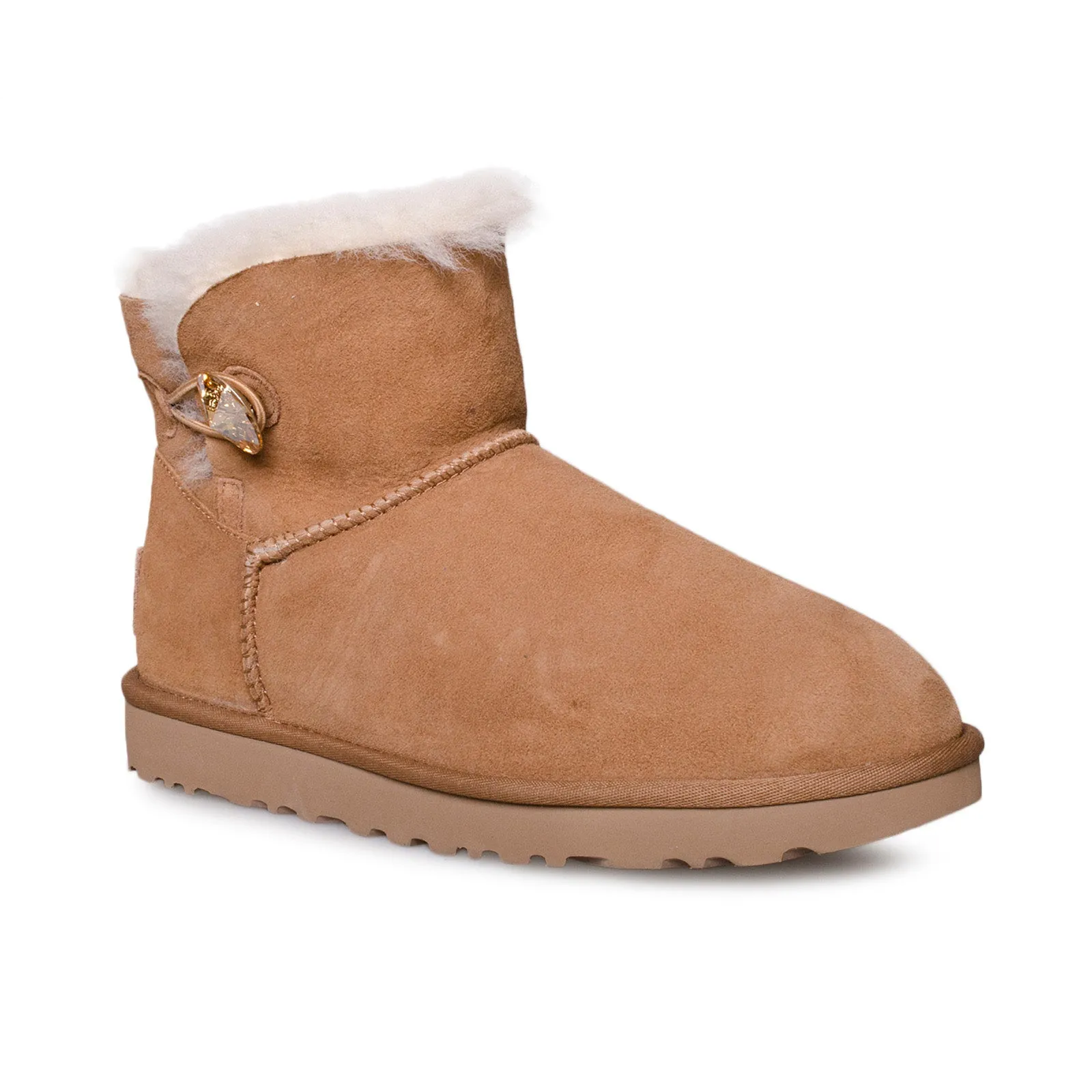 UGG Mini Bailey Button Bling Chestnut Boots - Women's