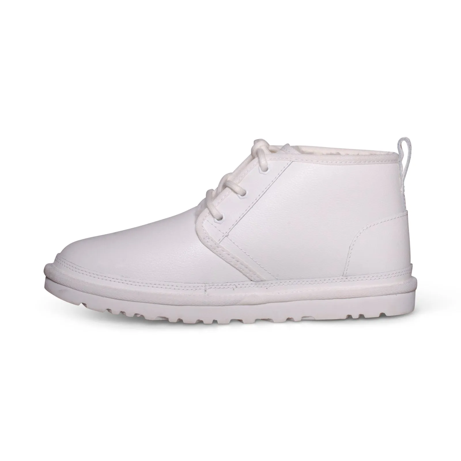 UGG Neumel Chopd Pebbled White Leather Boots - Women's