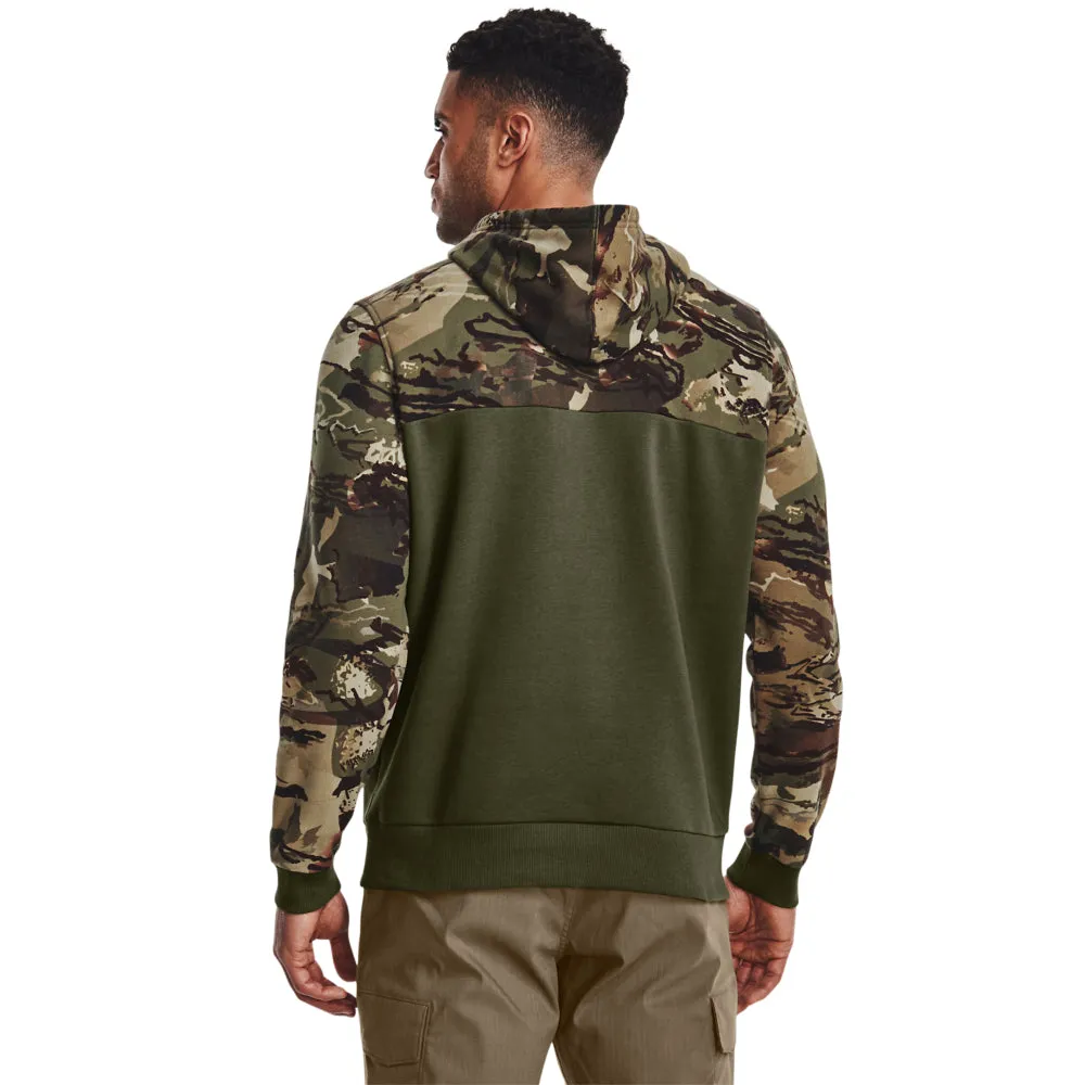 'Under Armour' Men's Rival Fleece Blocked Hoodie - Marine OD Green