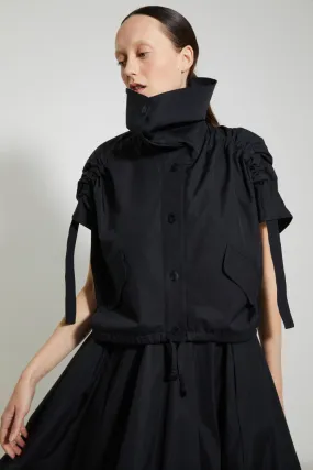 VERONIQUE LEROY - Cotton Poplin High Neck Jacket in Black