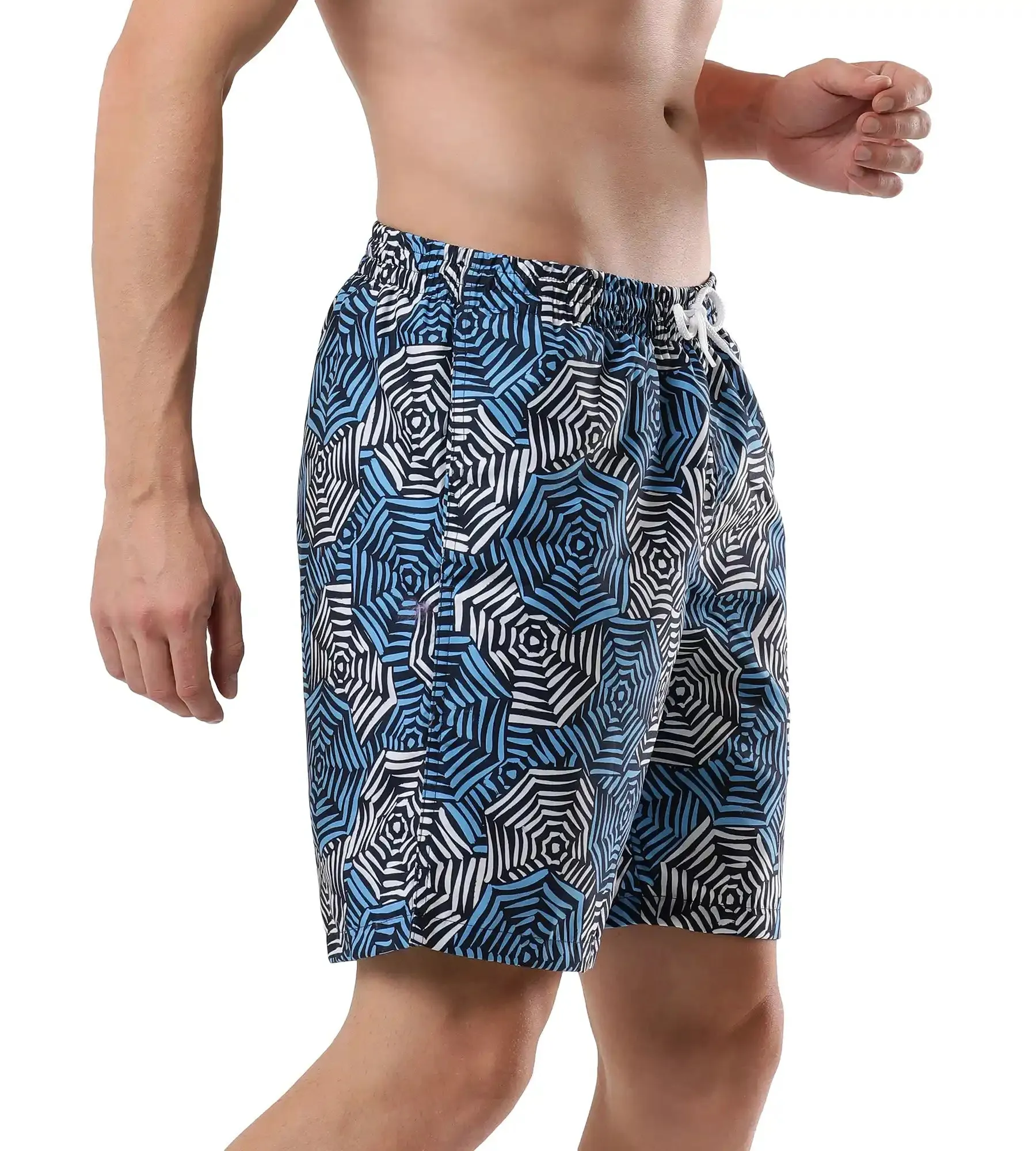 Men's Essential Printed Leisure' Watershorts - Pure Blue  &  Tranquil Blue