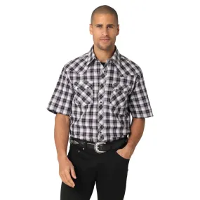 'Wrangler' Men's Retro Western Snap Front - Black / White