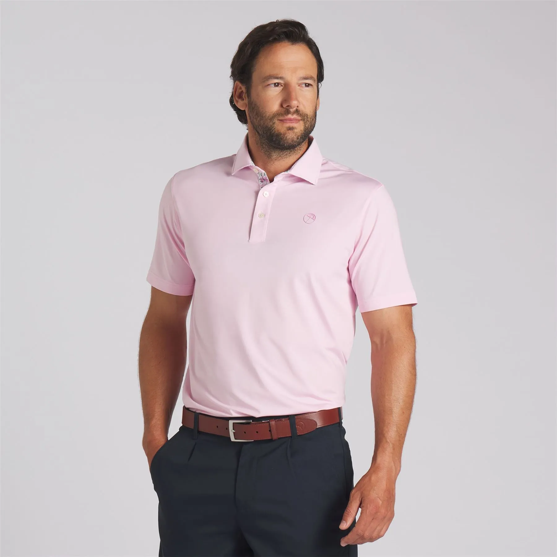 x AP Floral Trim Polo Pale Pink - SS24