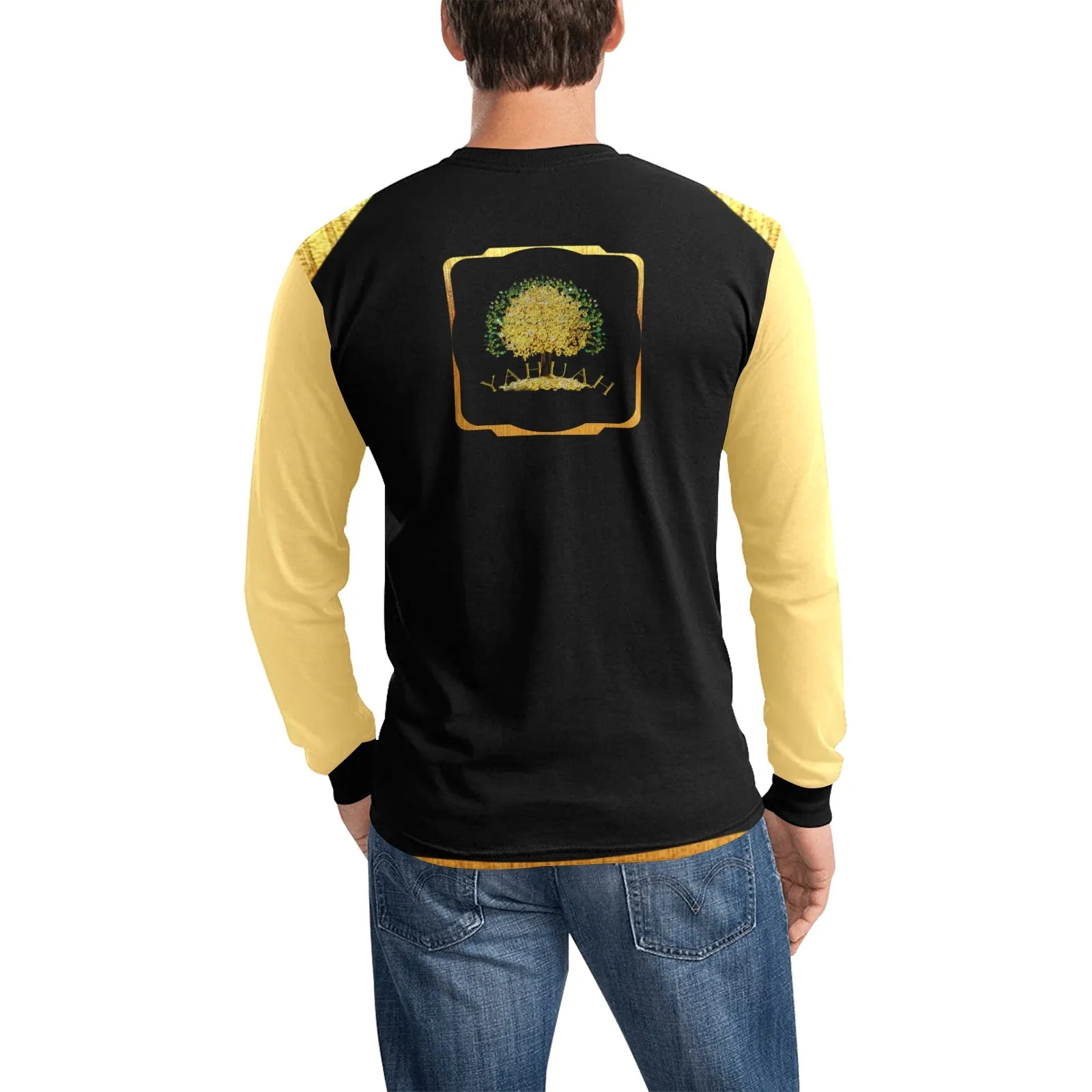 Yahuah-Tree of Life 03-01 Men's Designer Long Sleeve T-shirt